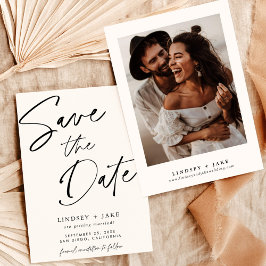 ミニマリスト日付を保存し、写真は日付カードを保存 招待状