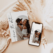 ミニマリスト日付を保存、Boho Photo日付を保存 招待状