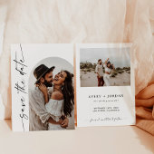 ミニマリスト日付を保存、Boho Photo日付を保存 招待状