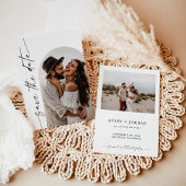 ミニマリスト日付を保存、Boho Photo日付を保存 招待状