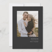 ミニマリスト日付写真の保存白黒 セーブザデート (裏面)