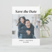 ミニマリスト日付写真を保存シンプルするQRコード 招待状 (スタンド正面)