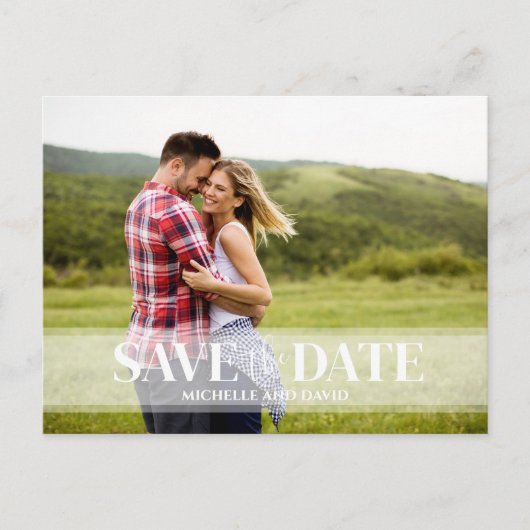 ミニマリスト日付写真を保存 | QRコードWebサイト 案内ポストカード (正面)