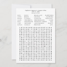 ミニマリスト日付単語の検索を保存 – すべて白 招待状