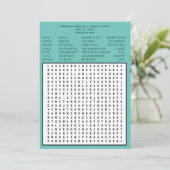 ミニマリスト日付単語の検索を保存 – ティール（緑がかった色）緑 招待状 (スタンド正面)