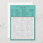 ミニマリスト日付単語の検索を保存 – ティール（緑がかった色）緑 招待状 (正面/裏面)