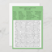 ミニマリスト日付単語の検索を保存 – 緑 招待状 (正面/裏面)