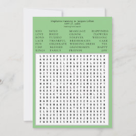 ミニマリスト日付単語の検索を保存 – 緑 招待状