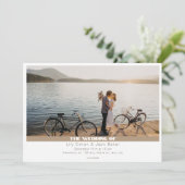 ミニマリスト日付/結婚写真を保存エレガントする 招待状 (スタンド正面)