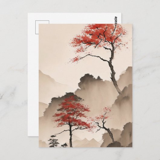 ミニマリスト日本の海岸線 ポストカード (正面/裏面)