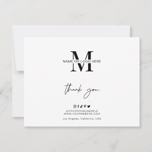 ミニマリスト昇華フレシ気にュ指示 サンキューカード (裏面)