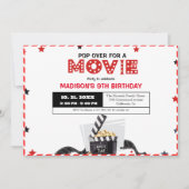 ミニマリスト映画の夜の誕生日パーティーの招待 カード (正面)