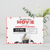ミニマリスト映画の夜の誕生日パーティーの招待 カード (スタンド正面)
