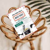 ミニマリスト映画の夜の誕生日パーティーの招待 カード