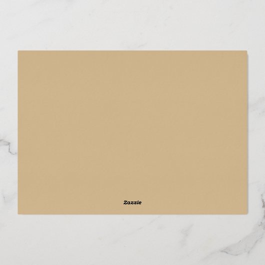 ミニマリスト暗いティール（緑がかった色）&セピア結婚ブランチの写真 箔招待状 (裏面)