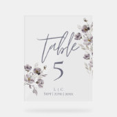 ミニマリスト暗い灰色の水色テーブル番号 アクリルサイン (正面)