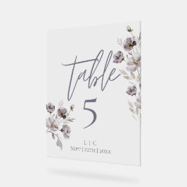 ミニマリスト暗い灰色の水色テーブル番号 アクリルサイン