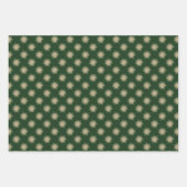ミニマリスト暗緑色モダン金ゴールド星 ラッピングペーパーシート (正面3)
