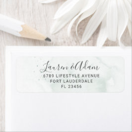 ミニマリスト暗緑色結婚差出人住所ラベル ラベル