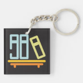 ミニマリスト書棚グラフィックアイコン キーホルダー (裏面)