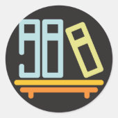 ミニマリスト書棚グラフィックアイコン ラウンドシール (正面)