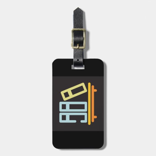 ミニマリスト書棚グラフィックアイコン ラゲッジタグ (正面縦)