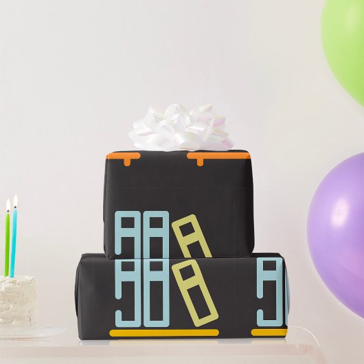 ミニマリスト書棚グラフィックアイコン ラッピングペーパー