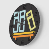 ミニマリスト書棚グラフィックアイコン ラージ壁時計 (傾斜)