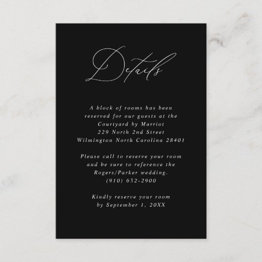 ミニマリスト書結婚道のゲスト情報 エンクロージャーカード (正面)