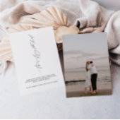 ミニマリスト書道と写真で日付を保存 招待状