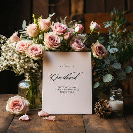 ミニマリスト書道のゲストブックホワイト結婚ズ 台座サイン