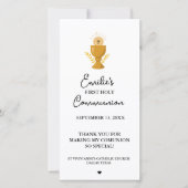 ミニマリスト書道の初めての聖体拝領の祈り (正面)