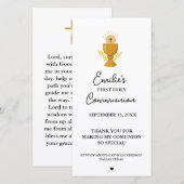 ミニマリスト書道の初めての聖体拝領の祈り (正面/裏面)