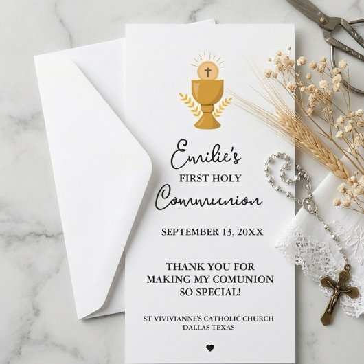 ミニマリスト書道の初めての聖体拝領の祈り