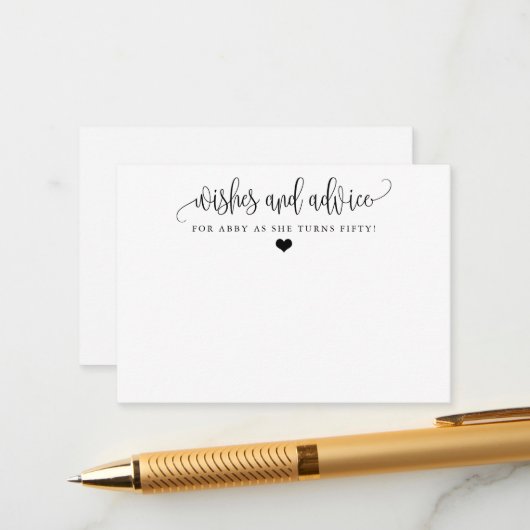 ミニマリスト書道の大事な行事の願い& アドバイスカード (正面/裏面インサイチュ)