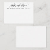 ミニマリスト書道の新しい親の願い& アドバイスカード (正面/裏面)