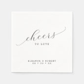 ミニマリスト書道を愛する結婚応援 スタンダードカクテルナプキン (正面)