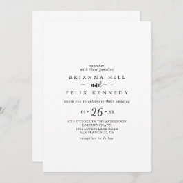 ミニマリスト書道カジュアル結婚式招待状 招待状