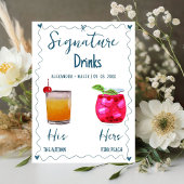 ミニマリスト書道シグネチャー結婚ドリンクのsig 台座サイン