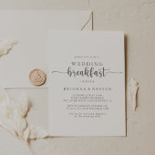 ミニマリスト書道シルバーズ結婚ブレックファースト 招待状