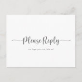 ミニマリスト書道シルバーメニュー選択RSVP ポストカード (正面)