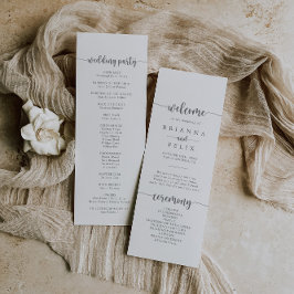 ミニマリスト書道シルバー結婚式 プログラム