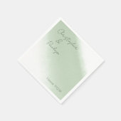 ミニマリスト書道セージ水結婚色の スタンダードカクテルナプキン (角)