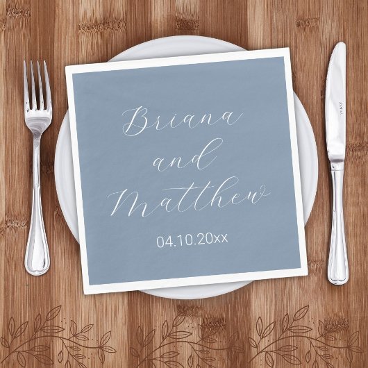 ミニマリスト書道ダスティブルー結婚ズ スタンダードランチョンナプキン