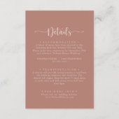 ミニマリスト書道テラコッタ結婚の詳細 エンクロージャーカード (正面)