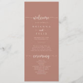 ミニマリスト書道テラコッタ結婚式 プログラム (正面)
