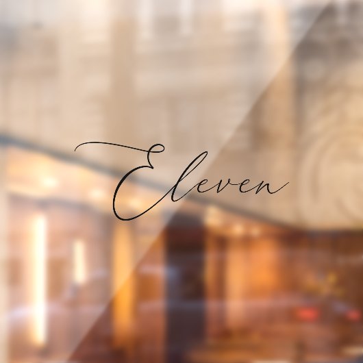 ミニマリスト書道ブラックイレブン表番号 ウィンドウサイン (シート2)