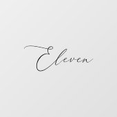 ミニマリスト書道ブラックイレブン表番号 ウィンドウサイン (シート)