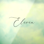 ミニマリスト書道ブラックイレブン表番号 ウィンドウサイン (シート3)