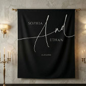 ミニマリスト書道ブラック結婚ズ タペストリー